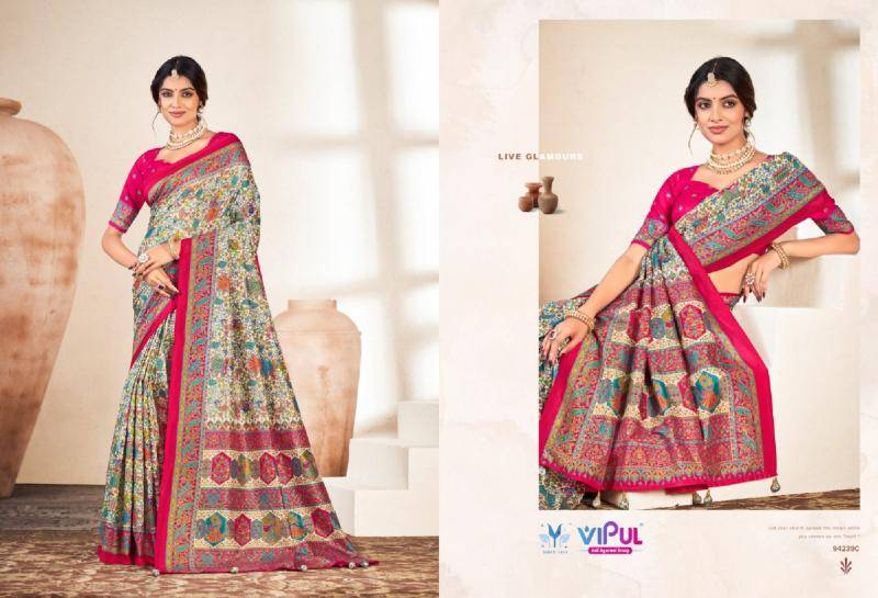 Vipul ivory silk vol-18 Saree suppliers in Hyderabad